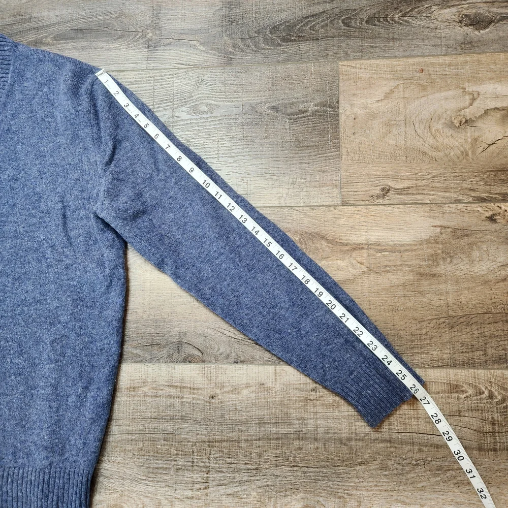 Express V-Neck Sweater Mens XL Blue Excellent Long‎ Sleeve Ribbed Knit Pullover